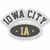 Iowa City Vintage College Typography Sticker (Vorderseite)