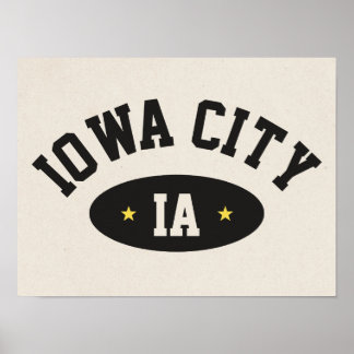 Iowa City Vintage Sportliches Hochschulplakat Poster