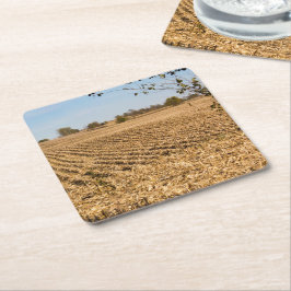 Iowa Cornfield Panorama Foto Rechteckiger Pappuntersetzer