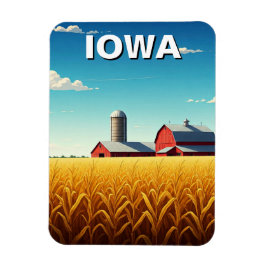 Iowa Cornfield Red Barn Magnet