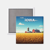 Iowa Cornfield Red Barn Magnet (Vorderseite/Rückseite)