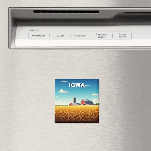 Iowa Cornfield Red Barn Magnet (In Situ (Geschirrspüler))