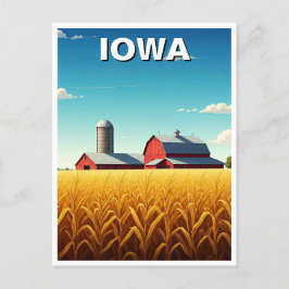 Iowa Cornfield Red Barn Postkarte