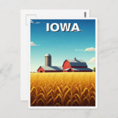 Iowa Cornfield Red Barn Postkarte (Vorne/Hinten)