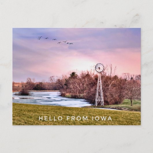 Iowa Country Hello Postcard Postkarte (Vorderseite)