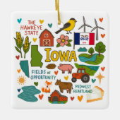 Iowa Custom Family Trip Christmas Keramikornament (Vorderseite)