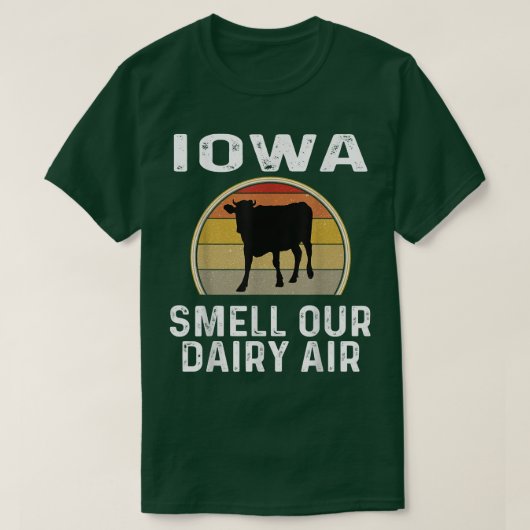 Iowa Dairy Bauer Riech unsere Milchluft Retro Kuh T-Shirt (Design vorne)