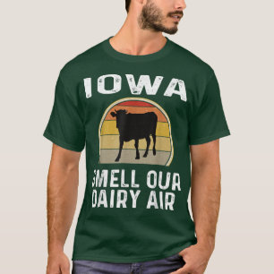 Iowa Dairy Bauer Riech unsere Milchluft Retro Kuh T-Shirt