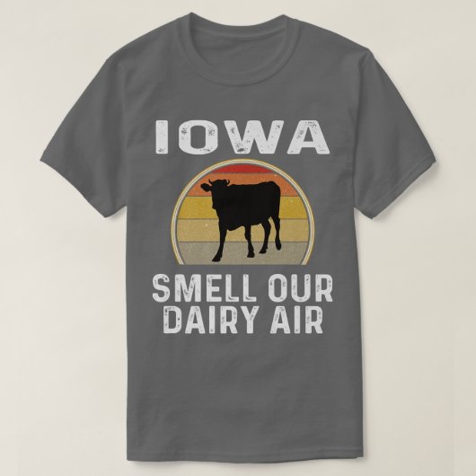 Iowa Dairy Bauer Riech unsere Milchluft Retro Kuh T-Shirt (Design vorne)
