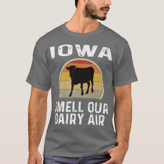 Iowa Dairy Bauer Riech unsere Milchluft Retro Kuh  T-Shirt