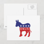 Iowa Demokrat Donkey Postkarte (Vorne/Hinten)