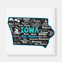 Iowa Des Moines Cedar Rapids, Sioux City, Mason Magnet