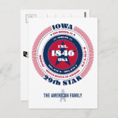 Iowa, Des Moines, IA, Patriotic, Monogramm Postkarte (Vorne/Hinten)