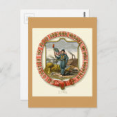 Iowa Die Staat-Waffen (1876) Postkarte (Vorne/Hinten)