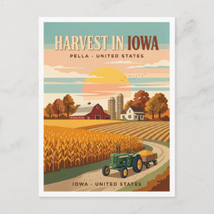 Iowa Ernte Land Pella Postkarte