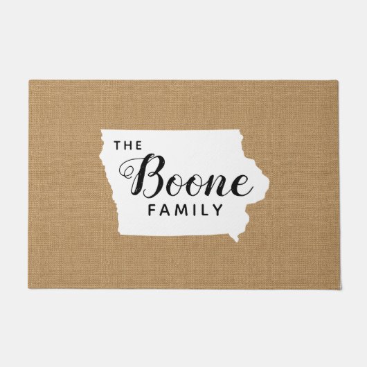 Iowa Family Monogram Staat Doormat Fußmatte (Vorderseite)