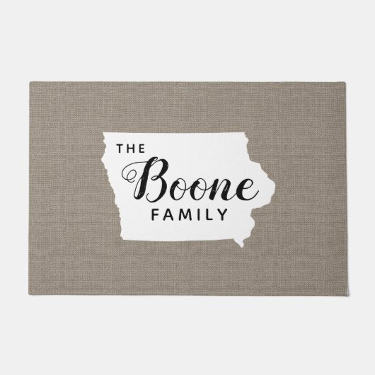 Iowa Family Monogram Staat Doormat Fußmatte (Vorderseite)