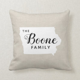 Iowa Family Monogram Staat Throw Pillow Kissen
