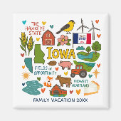 Iowa Family Trip Keepsake Personalized Magnet (Vorne)