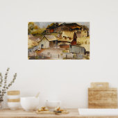 Iowa Farm Ruth Ziegler Rustikale Amerikanische Kun Poster (Küche)