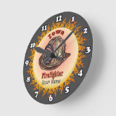 Iowa Feuerwehruhr Runde Wanduhr (Winkel)