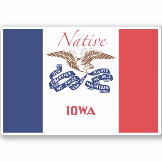 Iowa Flag Native Aufkleber (Vorderseite)