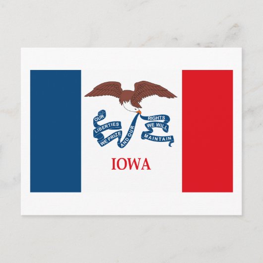 Iowa Flag Postcard Postkarte (Vorderseite)