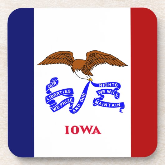 Iowa-Flagge Getränkeuntersetzer (Vorderseite)