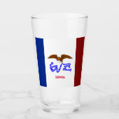 Iowa-Flagge Glas (Vorderseite)