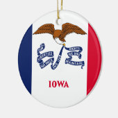 Iowa-Flagge Keramik Ornament (Links)