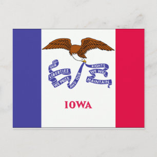 Iowa-Flagge Postkarte