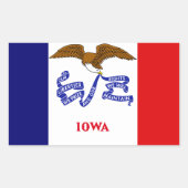 Iowa-Flagge Rechteckiger Aufkleber (Vorderseite)