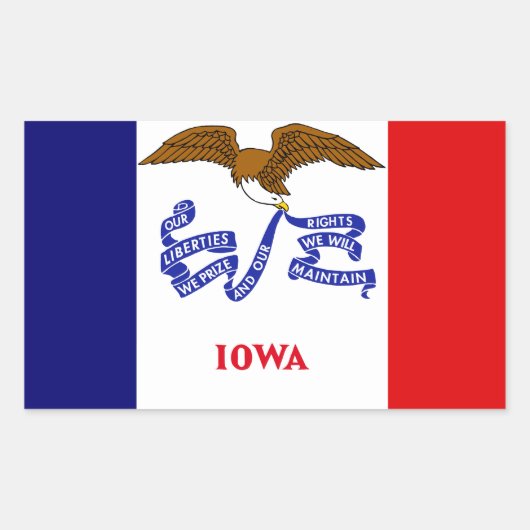 Iowa-Flagge Rechteckiger Aufkleber (Vorderseite)