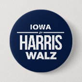 Iowa für Harris Walz Button (Vorderseite)
