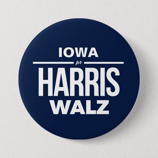 Iowa für Harris Walz Button (Vorderseite)