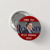 Iowa für Mitt Romney Foto-politischen Knopf 2012 Button (Vorne & Hinten)