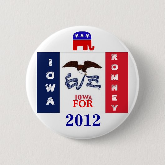 Iowa für Romney 2012 Button (Vorderseite)