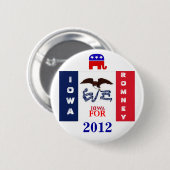 Iowa für Romney 2012 Button (Vorne & Hinten)