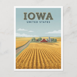 Iowa Golden Cornfields Ames Postkarte