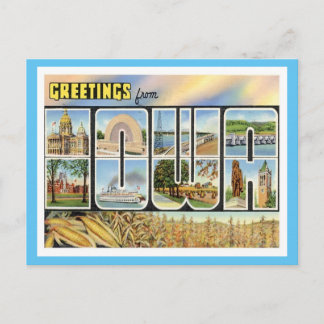 Iowa Gruß von US-Staaten Postkarte