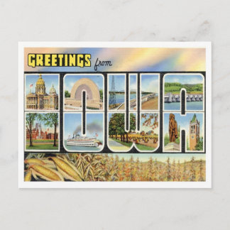 Iowa Gruß von US-Staaten Postkarte