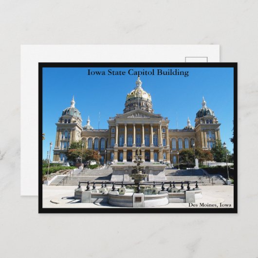 Iowa-Hauptstadt Postkarte (Vorne/Hinten)