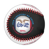IOWA HAWKEYE STAAT FLAG BASEBALL (Vorderseite Links)