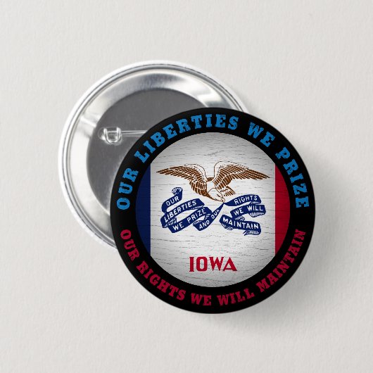 IOWA HAWKEYE STAAT FLAG BUTTON (Vorne & Hinten)