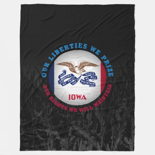 IOWA HAWKEYE STAAT FLAG FLEECEDECKE (Vorderseite)