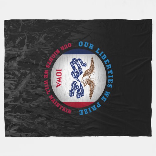 IOWA HAWKEYE STAAT FLAG FLEECEDECKE (Vorderseite (Horizontal))