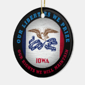 IOWA HAWKEYE STAAT FLAG KERAMIK ORNAMENT (Links)
