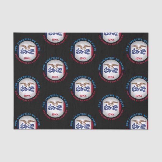 IOWA HAWKEYE STAAT FLAG SEIDENPAPIER (Vorderseite)