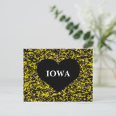 Iowa Heart Yellow Postkarte (Stehend Vorderseite)
