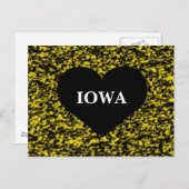 Iowa Heart Yellow Postkarte (Vorne/Hinten)